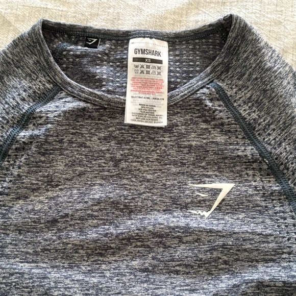 Gymshark Blue Vital Seamless Long Sleeve Crop Top - Picture 4 of 4